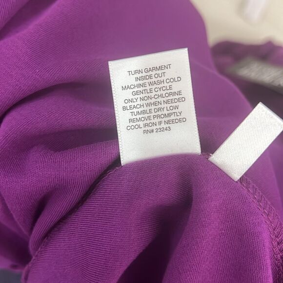 New York & Company Dress Petite Large Scoop Neck Sleeveless Mini Plum Purple New - Picture 11 of 12